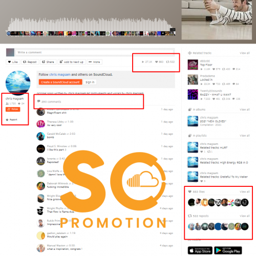 Soundcloud promotion proof Screenshot soundcloudpromotion.net